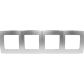 Рамка для розеток и выключателей Эра 12-5004-03 4 поста цвет серый