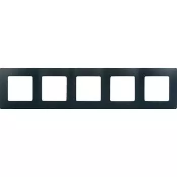 Рамка для розеток и выключателей Legrand Etika 5 постов, цвет антрацит