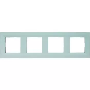 Рамка для розеток и выключателей Legrand Structura 4 поста, цвет голубой
