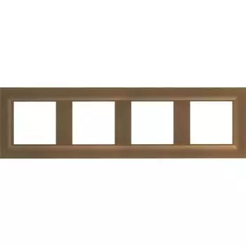 Рамка для розеток и выключателей Legrand Structura 4 поста, цвет шампань