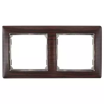 Рамка для розеток и выключателей Legrand Valena 2 поста, цвет светлое дерево/серебряный штрих