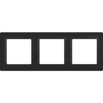 Рамка для розеток и выключателей Lexman Lilian Modern 3 поста цвет антрацит