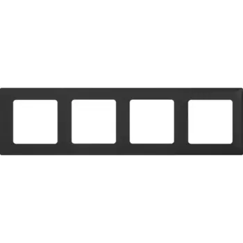 Рамка для розеток и выключателей Lexman Lilian Classic 4 поста цвет антрацит