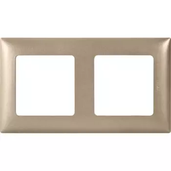 Рамка для розеток и выключателей Lexman Lilian Classic 2 поста цвет шампань