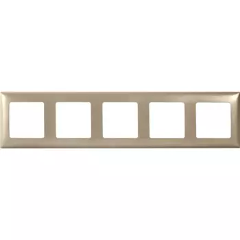 Рамка для розеток и выключателей Lexman Lilian Classic 5 постов цвет шампань