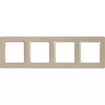 Рамка для розеток и выключателей Lexman Lilian Modern 4 поста цвет шампань