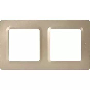 Рамка для розеток и выключателей Lexman Lilian Modern 2 поста цвет шампань