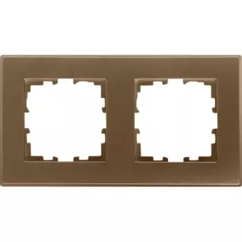 Рамка для розеток и выключателей Lexman Виктория плоская 2 поста цвет бронза