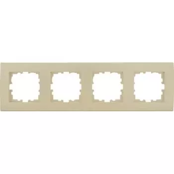 Рамка для розеток и выключателей Lexman Виктория плоская 4 поста цвет жемчужно-белый