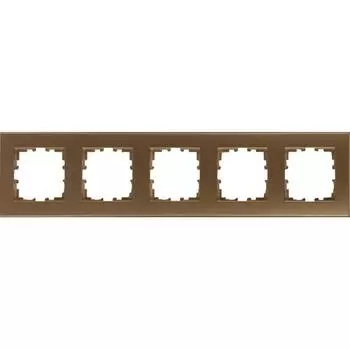 Рамка для розеток и выключателей Lexman Виктория плоская 5 постов цвет бронза