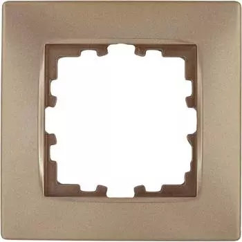 Рамка для розеток и выключателей Lexman Виктория сферическая 1 пост цвет матовая бронза