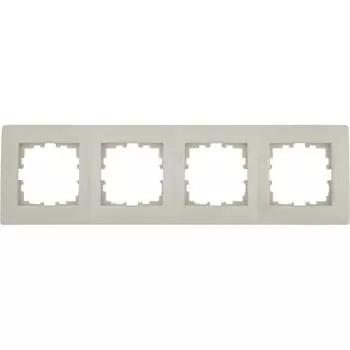 Рамка для розеток и выключателей Lexman Виктория сферическая 4 поста цвет бежевый