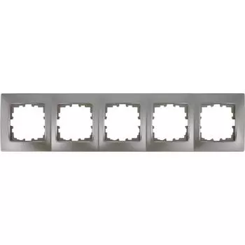 Рамка для розеток и выключателей Lexman Виктория сферическая 5 постов цвет шампань матовый