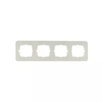 Рамка для розеток и выключателей Lezard Asti 4 поста горизонтальная цвет кремовый