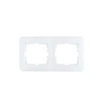 Рамка для розеток и выключателей Lezard Asti 2 поста горизонтальная цвет белый