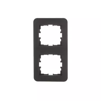 Рамка для розеток и выключателей Lezard Asti 2 поста вертикальная цвет черный бархат