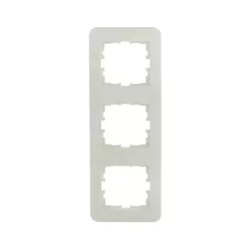 Рамка для розеток и выключателей Lezard Asti 3 поста вертикальная цвет кремовый