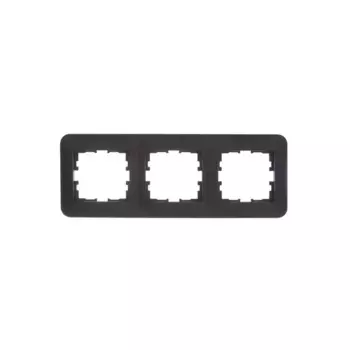 Рамка для розеток и выключателей Lezard Asti 3 поста горизонтальная цвет черный бархат