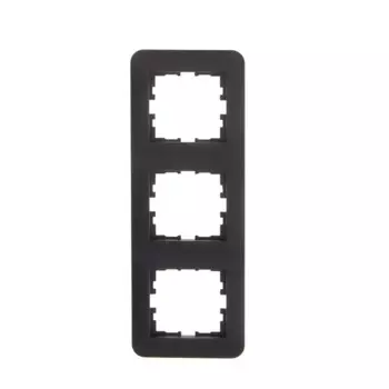 Рамка для розеток и выключателей Lezard Asti 3 поста вертикальная цвет черный бархат