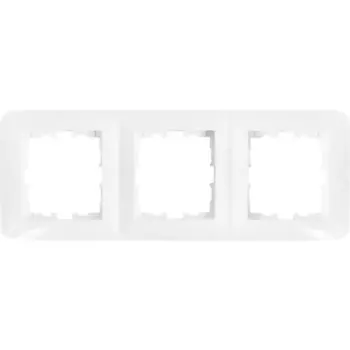Рамка для розеток и выключателей Lezard Karina Life 3 поста вертикальная цвет белый