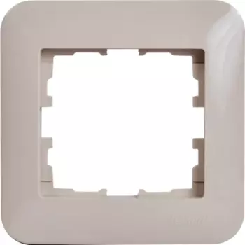 Рамка для розеток и выключателей Lezard Karina Life 1 пост горизонтальная цвет кремовый