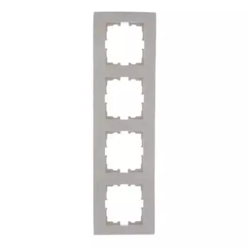 Рамка для розеток и выключателей Lezard Karina 4 поста горизонтальная цвет кремовый