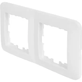 Рамка для розеток и выключателей Lezard Karina Life 2 поста вертикальная цвет белый