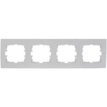 Рамка для розеток и выключателей Lezard Karina 4 поста горизонтальная цвет белый
