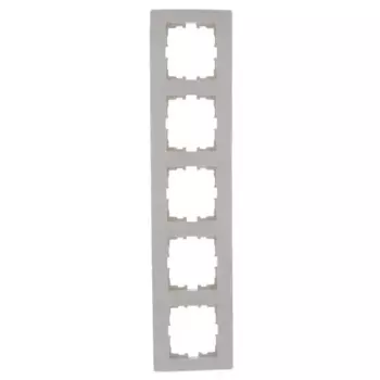 Рамка для розеток и выключателей Lezard Karina 5 постов горизонтальная цвет кремовый