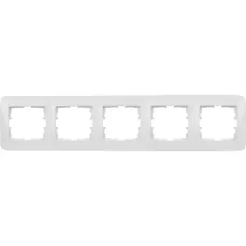 Рамка для розеток и выключателей Lezard Karina Life 5 постов горизонтальная цвет белый