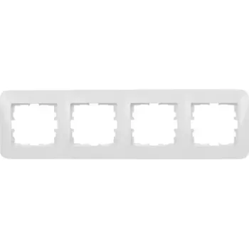 Рамка для розеток и выключателей Lezard Karina Life 4 поста горизонтальная цвет белый