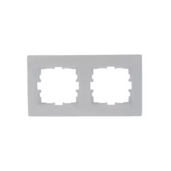Рамка для розеток и выключателей Lezard Karina 2 поста горизонтальная цвет белый
