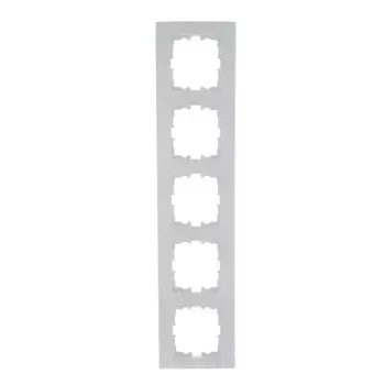 Рамка для розеток и выключателей Lezard Karina 5 постов горизонтальная цвет белый