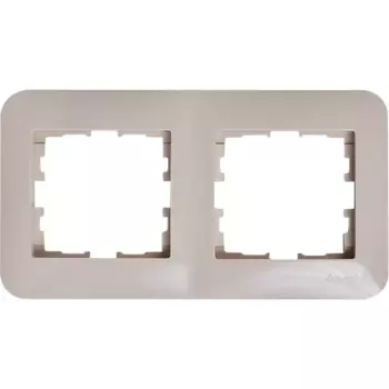 Рамка для розеток и выключателей Lezard Karina Life 2 поста горизонтальная цвет кремовый