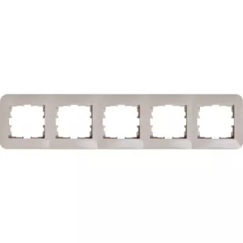Рамка для розеток и выключателей Lezard Karina Life 5 постов горизонтальная цвет кремовый