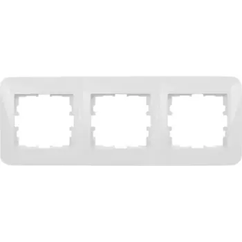Рамка для розеток и выключателей Lezard Karina Life 3 поста горизонтальная цвет белый