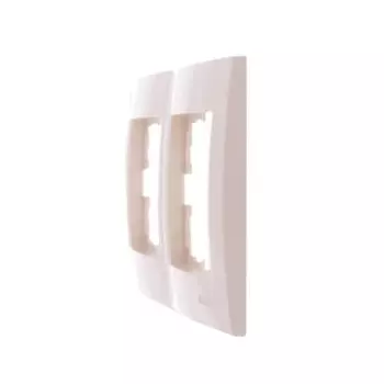 Рамка для розеток и выключателей Lezard Karina 2 поста горизонтальная цвет кремовый