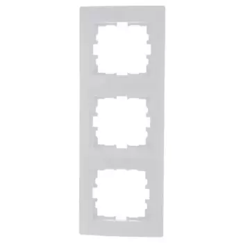 Рамка для розеток и выключателей Lezard Karina 3 поста вертикальная цвет белый
