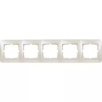 Рамка для розеток и выключателей Lezard Karina Life 5 постов горизонтальная цвет жемчужный белый перламутровый