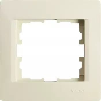 Рамка для розеток и выключателей Lezard Karina 1 пост горизонтальная цвет кремовый