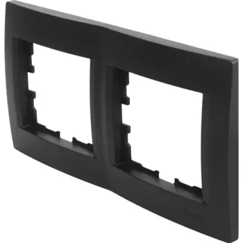 Рамка для розеток и выключателей Lezard Karina 2 поста горизонтальная цвет черный бархат