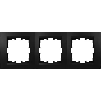 Рамка для розеток и выключателей Lezard Karina 3 поста горизонтальная цвет черный бархат
