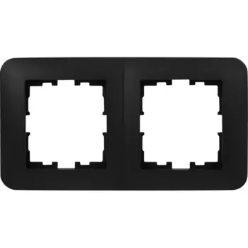 Рамка для розеток и выключателей Lezard Karina Life 2 поста вертикальная цвет черный бархат