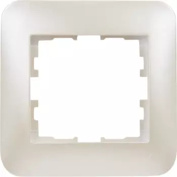 Рамка для розеток и выключателей Lezard Karina Life 1 пост горизонтальная цвет жемчужный белый перламутровый