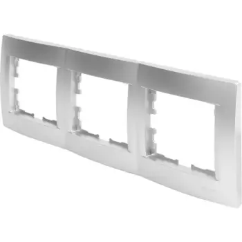 Рамка для розеток и выключателей Lezard Karina 3 поста горизонтальная цвет матовый серый