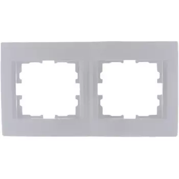 Рамка для розеток и выключателей Lezard Karina 2 поста горизонтальная цвет жемчужный белый перламутровый