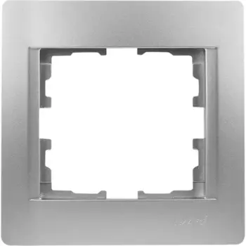 Рамка для розеток и выключателей Lezard Karina 1 пост горизонтальная цвет матовый серый