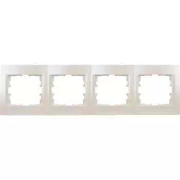 Рамка для розеток и выключателей Lezard Karina 4 поста горизонтальная цвет жемчужный белый перламутровый