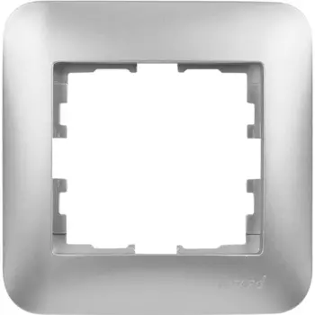 Рамка для розеток и выключателей Lezard Karina Life 1 пост горизонтальная цвет матовый серый