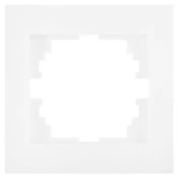 Рамка для розеток и выключателей Lezard Rain 1 пост, цвет белый